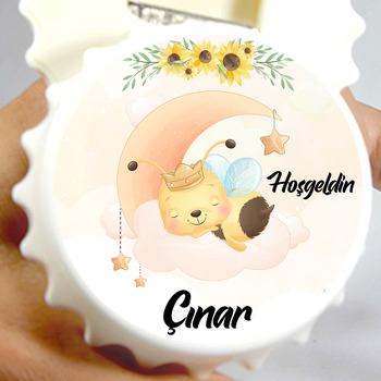 Ayda Uyuyan Arı Temalı Kapak Şekilli Magnet Açacak