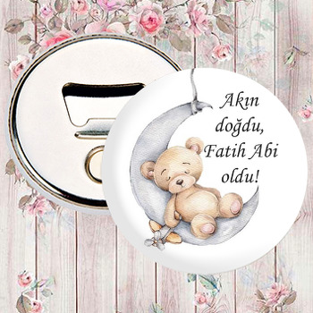 Ayda Uyuyan Ayıcık ve Uçağı Temalı Magnet Açacak