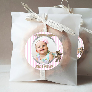 Ayıcık Bombo Pembe Fon Temalı Sticker