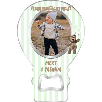 Ayıcık Bombo Temalı Balon Ahşap Magnet 