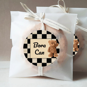 Ayıcık ile Dama Fon Temalı Sticker