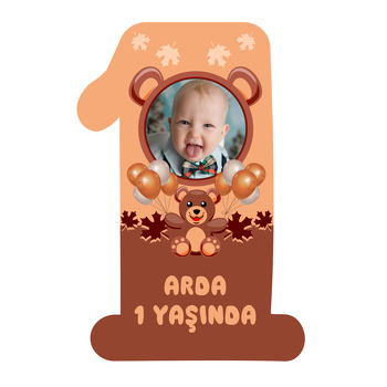 Ayıcık ile Kış Yaprakları Temalı Bir Şeklinde Magnet