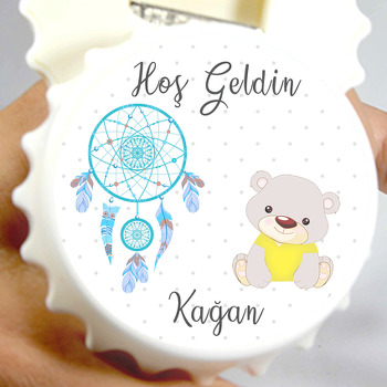 Ayıcık ve Rüya Kapanı Temalı Kapak Şekilli Magnet Açacak