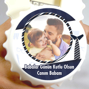 Babam Temalı Resimli Kapak Şekilli Magnet Açacak