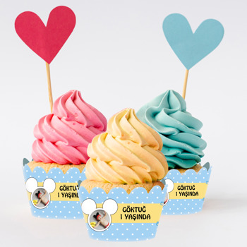 Baby  Mickey Temalı Cupcake Sargısı