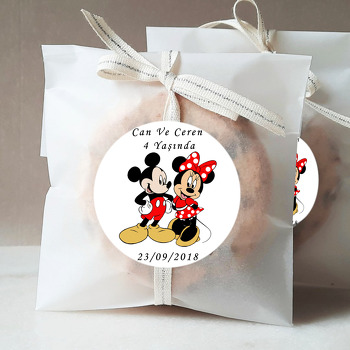 Baby Mickey ile Minnie Temalı Sticker