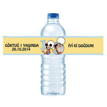 Baby Mickey Temalı Su Şişesi Etiketi