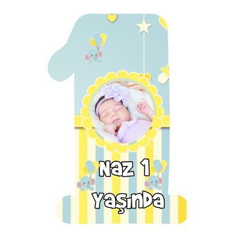 Baby Shower Fil Temalı Doğum Günü Magnet