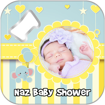 Baby Shower Fil Temalı Kare Magnet Açacak