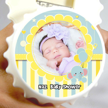 Baby Shower Fil Temalı Resimli Kapak Şekilli Magnet Açacak
