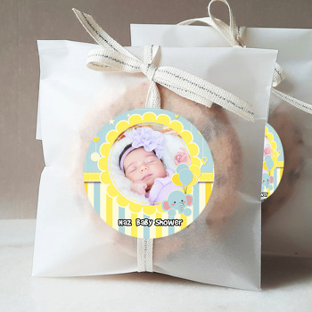 Baby Shower Fil Temalı Resimli Sticker