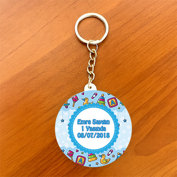 Baby Toy Temalı Daire Plastik Anahtarlık