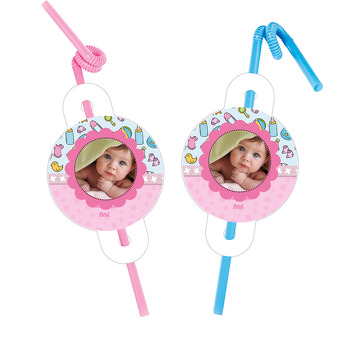  Baby Toy Temalı Resimli Pipet ve Kartı