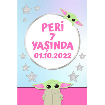 Baby Yoda Temalı Doğum Günü Afiş