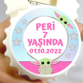 Baby Yoda Temalı Kapak Şekilli Magnet Açacak