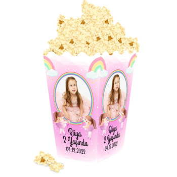 Balerin ile Pembe Kurdele Temalı Temalı Popcorn Kutusu