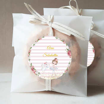 Balerin ve Kuğu Temalı Doğum Günü Sticker