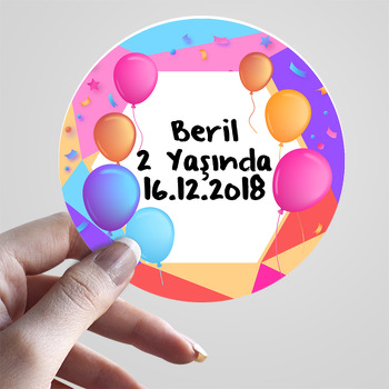 Balon ve Confetti Temalı Sticker