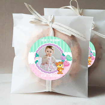 Balonlu Ayıcık Temalı Resimli Sticker