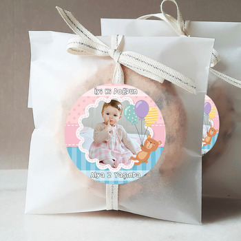 Balonlu Ayıcık Temalı Resimli Sticker