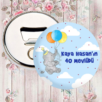 Balonlu Fil ile Kalpli Balonlar Temalı Magnet Açacak