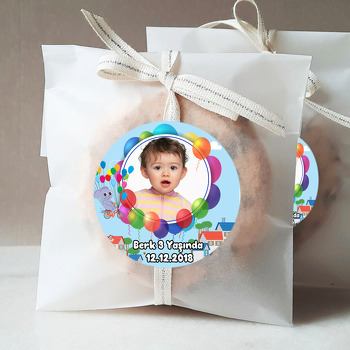 Balonlu Fil  Temalı Resimli Sticker