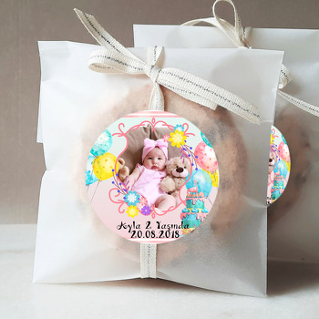 Balonlu Flamingo Temalı Resimli Sticker