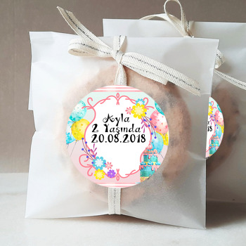 Balonlu Flamingo Temalı Sticker