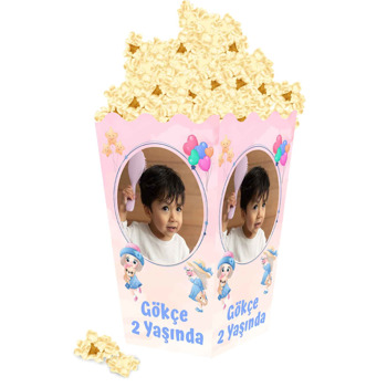 Balonlu Kız Çocuk Temalı Popcorn Kutusu