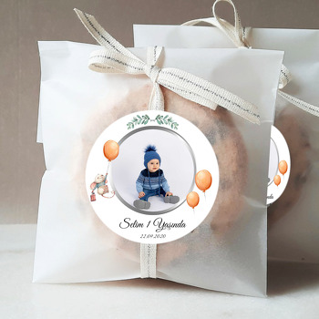 Balonlu Sevimli Fare Temalı Sticker