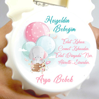 Balonlu Sevimli Fil Temalı Kapak Şekilli Magnet Açacak