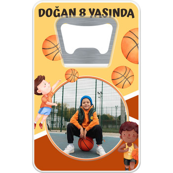 Basketbolcu Temalı Dikdörtgen Magnet Açacak