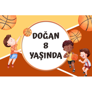 Basketbolcu Temalı Doğum Günü Afiş