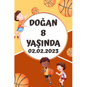 Basketbolcu Temalı Doğum Günü Afiş