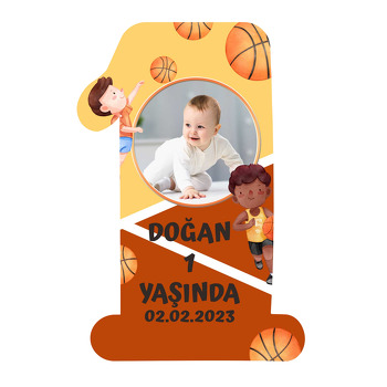 Basketbolcu Temalı Doğum Günü Magnet