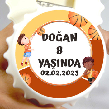 Basketbolcu Temalı Kapak Şekilli Magnet Açacak