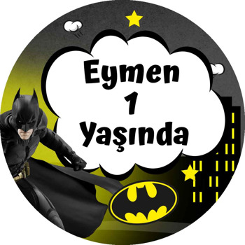 Batman ile Gotham Şehri Temalı Akrilik Daire Magnet