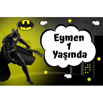 Batman ile Gotham Şehri Temalı Doğum Günü Afiş