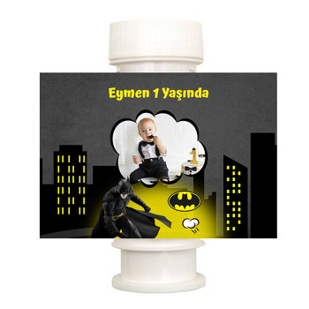Batman ile Gotham Şehri Temalı Köpük Baloncuk Etiketi