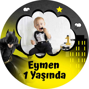 Batman ile Gotham Şehri Temalı Resimli Akrilik Daire Magnet