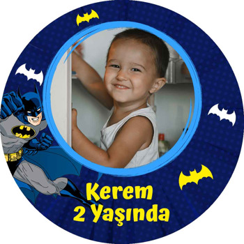 Batman Lacivert Fon Temalı Akrilik Daire Magnet