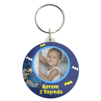 Batman Lacivert Fon Temalı Anahtarlık