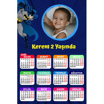 Batman Lacivert Fon Temalı Takvim Magnet