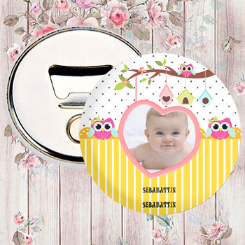 Baykuş Temalı Fotoğraflı Magnet Açacak
