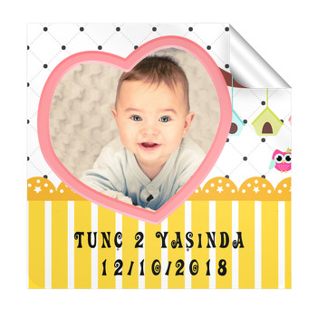 Baykuş Temalı Kare Etiket