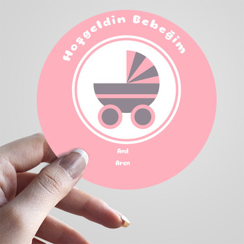 Bebek Arabalı Temalı Hoşgeldin Bebek Sticker
