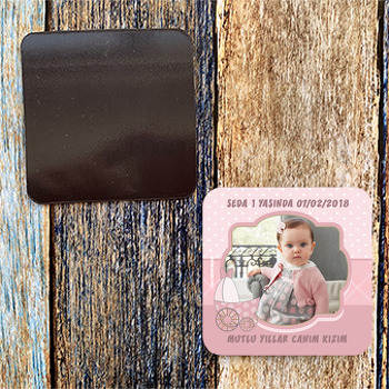 Bebek Arabası Temalı Doğum Günü Magnet