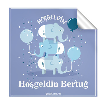 Bebek Filler Temalı Kare Etiket