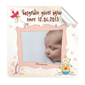 Bebek Temalı  Kare Etiket