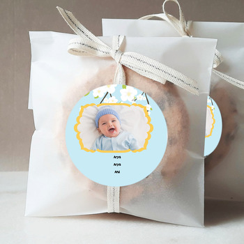 Beyaz Gül Temalı  Bebek Sticker